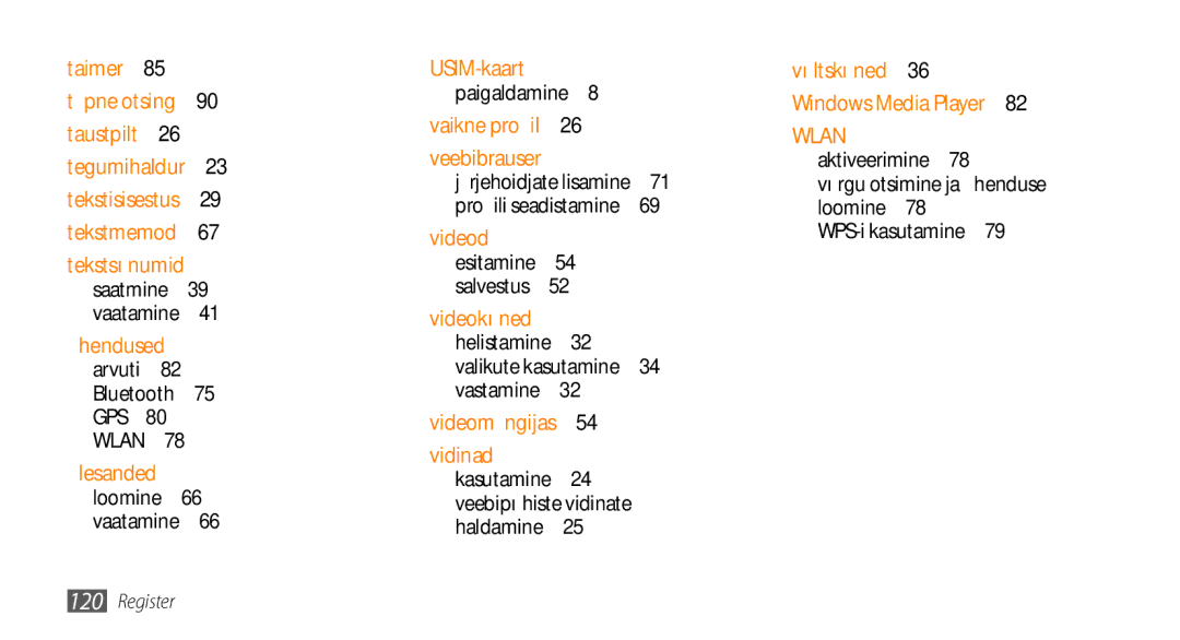 Samsung GT-S5750HKESEB manual Helistamine 32 valikute kasutamine 34 vastamine , Võrgu otsimine ja ühenduse loomine  